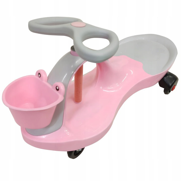 Masinuta pentru copii gravitationala, Zola, Swing car, directie 360°, cosulet, greutate maxima suportata 60 Kg, roz Masinuta pentru copii gravitationala, Zola, Swing car, directie 360°, cosulet, greutate maxima suportata 60 Kg, roz